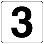 番号札ステッカー(中) 5枚入 3 (844-83)