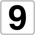 番号札ステッカー(中) 5枚入 9 (844-89)