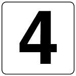 番号札ステッカー(大) 5枚入 4 (845-64)