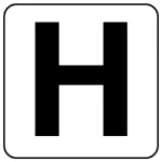 アルファベットステッカー 5枚入 H 150×150 (845-82H)