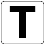 アルファベットステッカー 5枚入 T 100×100 (845-81T)