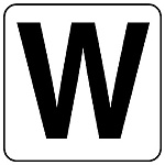 アルファベットステッカー(大)5枚入 W (845-82W)