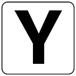 アルファベットステッカー(中)5枚入 Y (845-81Y)