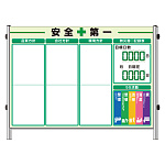 ミニ掲示板 Aタイプ キャスター付 緑 (861-10GR)