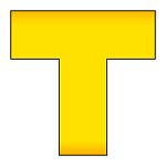 床貼ラインプロ 2枚1組 T型 黄 (864-407)