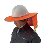 ヘルメット用タレ付バイザー 蛍光