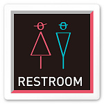 デザイナールームプレート　アパレル向け　タイル トイレ2 白マットアクリル W150×H150 (AC-1515-AA-HS1-0102)