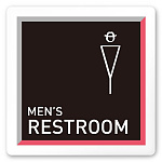 デザイナールームプレート　アパレル向け　タイル 男子トイレ 白マットアクリル W150×H150 (AC-1515-AA-HS1-0103)