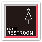 デザイナールームプレート　アパレル向け　タイル 女子トイレ 白マットアクリル W150×H150 (AC-1515-AA-HS1-0104)