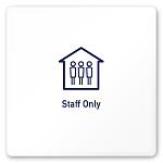 デザイナールームプレート　アパレル向け　シンプル Staff 白マットアクリル W150×H150 (AC-1515-AA-IM1-0109)