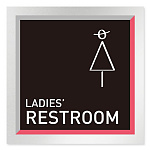 デザイナールームプレート　アパレル向け　タイル 女子トイレ アルミ板 W150×H150 (AL-1515-AB-HS1-0104)