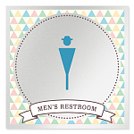 デザイナールームプレート　アパレル向け　ファンシー 男子トイレ アルミ板 W150×H150 (AL-1515-AB-HS2-0103)