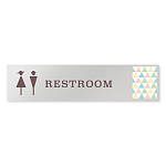 デザイナールームプレート　アパレル向け　ファンシー トイレ2 アルミ板 W250×H60 (AL-2560-AB-HS2-0202)