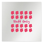 デザイナールームプレート　アパレル向け　ボタニカル Staff アルミ板 W150×H150 (AL-1515-AB-IM3-0109)