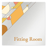 デザイナールームプレート　アパレル向け　グラス フィッティング アルミ板 W150×H150 (AL-1515-AB-KM2-0108)