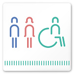 デザイナールームプレート　タオル トイレ2 白マットアクリル W150×H150 (AC-1515-HA-NT2-0102)