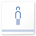 デザイナールームプレート　タオル 男子トイレ２ 白マットアクリル W150×H150 (AC-1515-HA-NT2-0104)