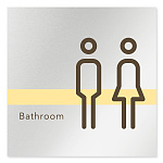 デザイナールームプレート　ライン トイレ1 アルミ板 W150×H150 (AL-1515-HB-NH1-0101)