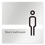 デザイナールームプレート　ライン 男子トイレ２ アルミ板 W150×H150 (AL-1515-HB-NH1-0104)