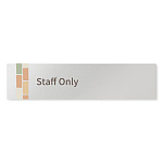 デザイナールームプレート　ブロック Staff only アルミ板 W250×H60 (AL-2560-HB-KM1-0210)