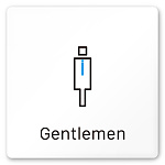 デザイナールームプレート 会社向け ビビット 男子トイレ2 白マットアクリル W150×H150 (AC-1515-OA-IM3-0104)