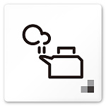 デザイナールームプレート 会社向け モノクロ1 給湯室１ 白マットアクリル W150×H150 (AC-1515-OA-NH1-0119)