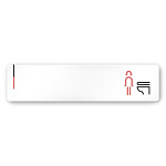  デザイナールームプレート 会社向け グレー×ピンク 女子トイレ2 白マットアクリル W250×H60 (AC-2560-OA-NT1-0206)