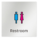 デザイナールームプレート 会社向け ビビット トイレ2 アルミ板 W150×H150 (AL-1515-OB-IM3-0102)