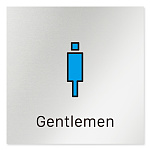 デザイナールームプレート 会社向け ビビット 男子トイレ1 アルミ板 W150×H150 (AL-1515-OB-IM3-0103)