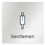 デザイナールームプレート 会社向け ビビット 男子トイレ2 アルミ板 W150×H150 (AL-1515-OB-IM3-0104)