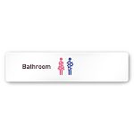 デザイナールームプレート　飲食店向け　シンプル トイレ1 白マットアクリル W250×H60 (AC-2560-RA-IM2-0201)