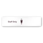 デザイナールームプレート　飲食店向け　シンプル Staff only 白マットアクリル W250×H60 (AC-2560-RA-IM2-0210)