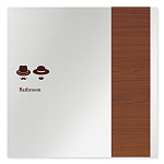 デザイナールームプレート　飲食店向け　木目 トイレ1 アルミ板 W150×H150 (AL-1515-RB-IM1-0101)