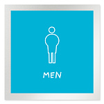 デザイナールームプレート　飲食店向け　シンプル 男子トイレ２ アルミ板 W150×H150 (AL-1515-RB-IM2-0104)