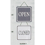 表示プレートH ドアサイン 両面 グレー 表示:OPEN⇔CLOSED (CL3224-1)