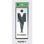 表示プレートH トイレ表示 アルミ特殊仕上げ+アクリル黒 表示:Gentlmen (ジェントルマン) (PL340-1)