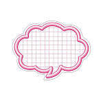 16-4112 抜型カード 吹出し￥なし ピンク（5個セット）