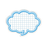 16-4113 抜型カード 吹出し￥なし ブルー（5個セット）