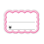 16-4118 抜型カード 波四角￥入り ピンク