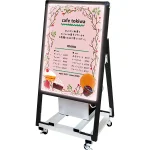 バッテリー型 LEDバリウススタンド看板 (片面仕様) A2 ブラック (BVASKBALED-A2K)