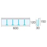 パンフレットケース  600幅 シルバー (CSK-W600(S))