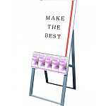 パンフレットケーススタンド看板 B2 片面 下(Uタイプ ) シルバー (PCSKU-B2K)