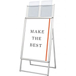 ポスターグリップスタンド看板カタログケース付　片面 A1 シルバー 屋外用 (PGSKK-A1KS-G)