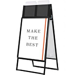 ポスターグリップスタンド看板カタログケース付　両面 A1 ブラック 屋外用 (PGSKK-A1RB-G)