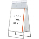 ポスターグリップスタンド看板カタログケース付　両面 B1 シルバー 屋外用 (PGSKK-B1RS-G)