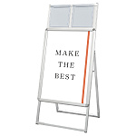 ポスターグリップスタンド看板カタログケース付　片面 B2 シルバー 屋内用 (PGSKK-B2KS)