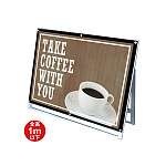 ポスター用スタンド看板 マグネジ A0横ロータイプ シルバー/ブラック 片面 (PSSKMN-A0YLKB)