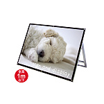 ポスター用スタンド看板 マグネジ B0横ロータイプ シルバー/ブラック 片面 (PSSKMN-B0YLKB)