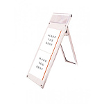 ポスター用スタンド看板パンフレットケース付 屋内用 A3縦縦ロウ片面 ホワイト ビスカラー：シルバー (PSSKP-A3TTLKW-S)