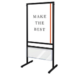 スマートメッセージスタンド カタログケース付 B2 片面 シルバー (SMMSACK-B2K)